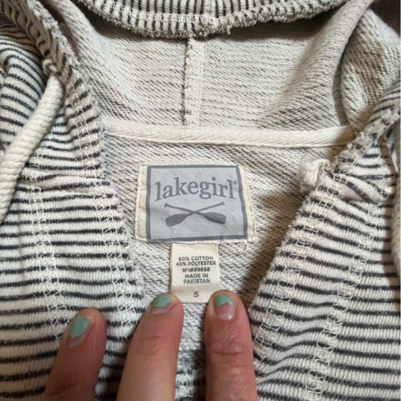 Sweatshirt lake girl stripped hoody small medium - Picture 5 of 5